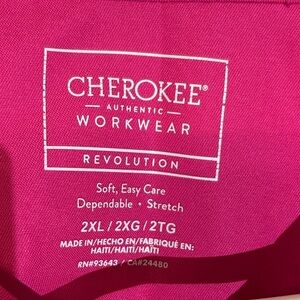 Cherokee Revolution Workwear Top in Vibrant Pink